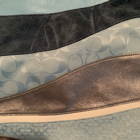 Authentic Coach Blue waves patchwork Bag - Picture 2 of 5
